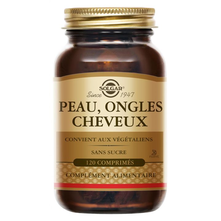 Peau, ongles et cheveux Solgar - boîte de 120 comprimés