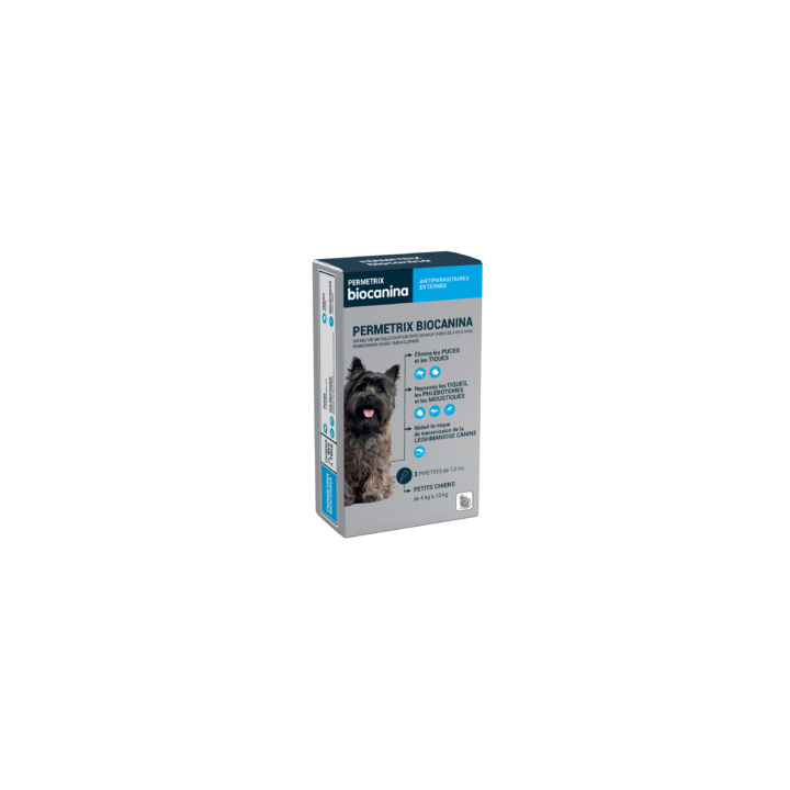 Permetrix solution pour spot-on petit chien Biocanina - boite de 3 pipettes de 0,4ml