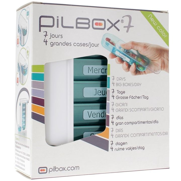 Piluliers journaliers 7 jours Pilbox - 4 grandes cases par jour