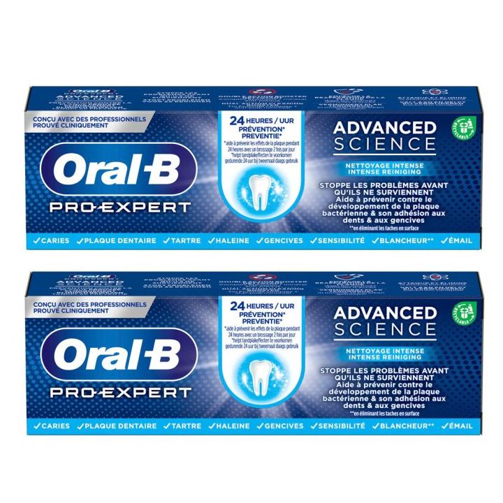 Pro Expert Protection 24h Dentifrice Oral-B - lot de 2 tubes de 75ml