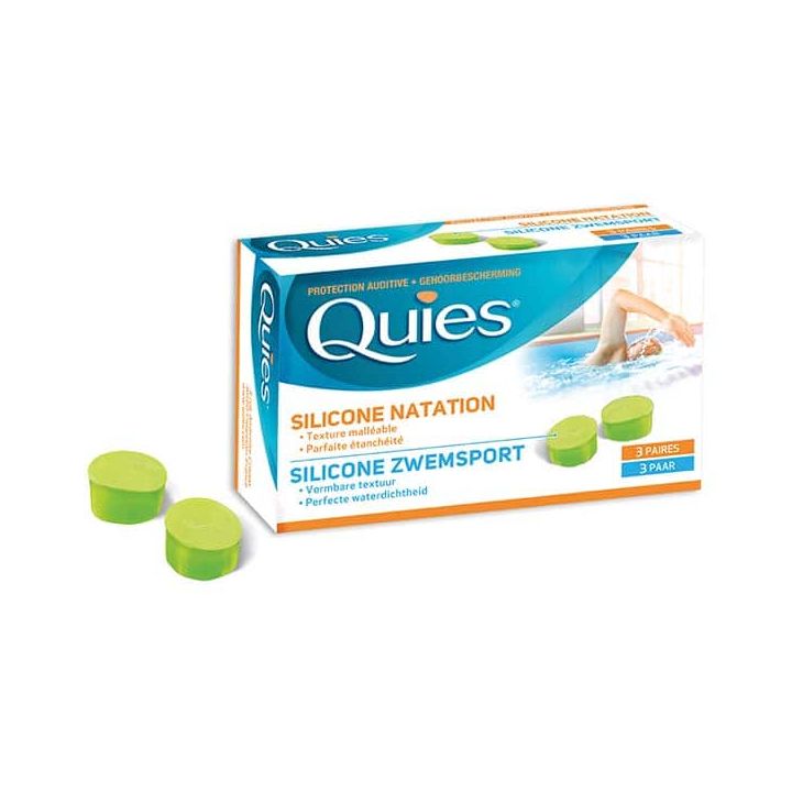 Protection auditive natation Quies - boîte de 3 paires