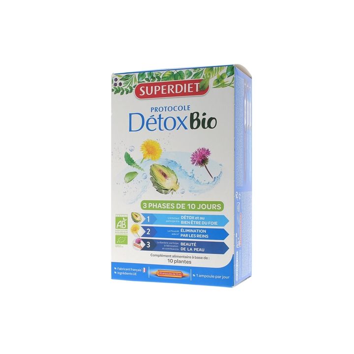 Protocole détox bio Super Diet - boite de 30 ampoules