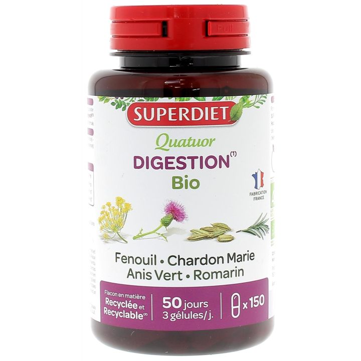 Quatuor digestion bio Super Diet - boite de 150 gélules