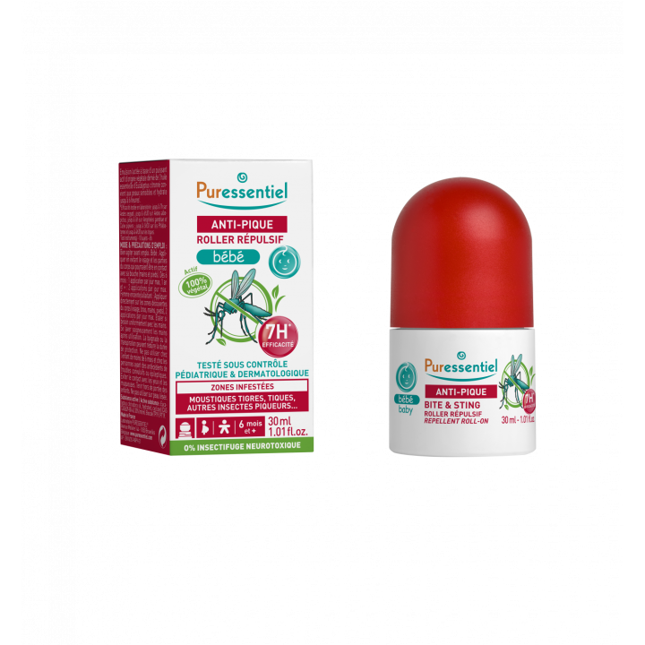 Roller répulsif bébé anti-pique Puressentiel - Roll-on de 30ml