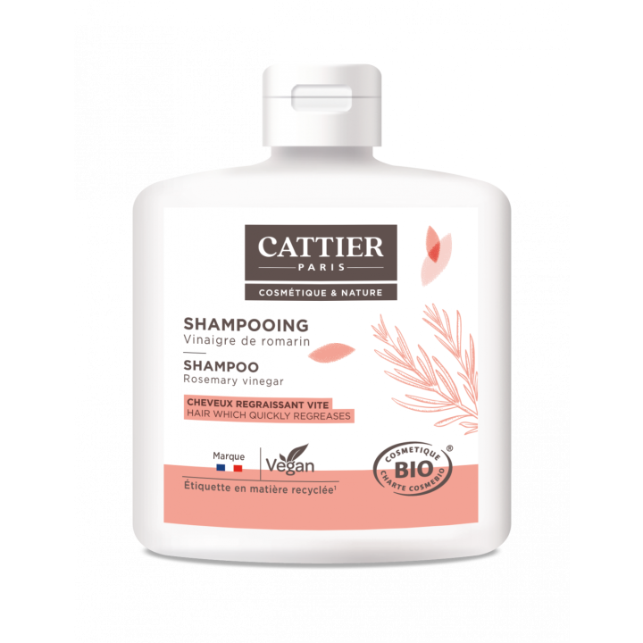 Shampoing Vinaigre de Romarin Bio Cheveux Gras Cattier - flacon 250 ml