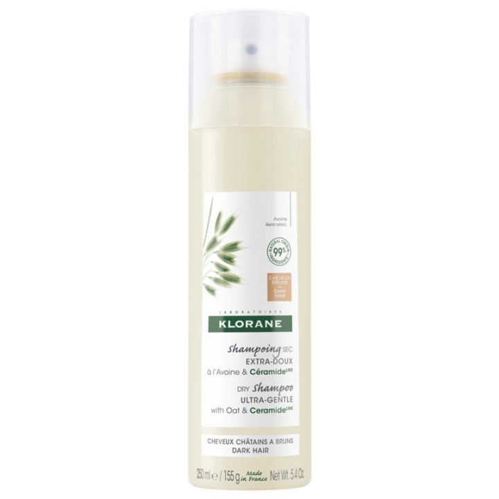 Shampoing sec extra-doux au lait d'avoine cheveux bruns Klorane - spray de 150ml