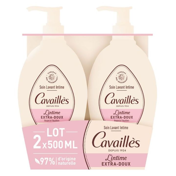 Soin toilette intime extra-doux Rogé Cavaillès - lot de 2 flacons de 500 ml