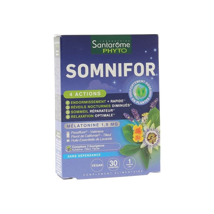 Somnifor 4 actions Santarome - boîte de 30 comprimés