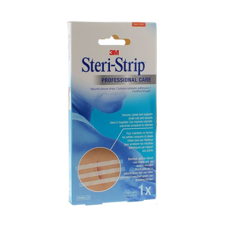 Steri-Strip Sutures cutanées adhésives 3M - boîte de 10 bandelettes de 6mm x 10cm