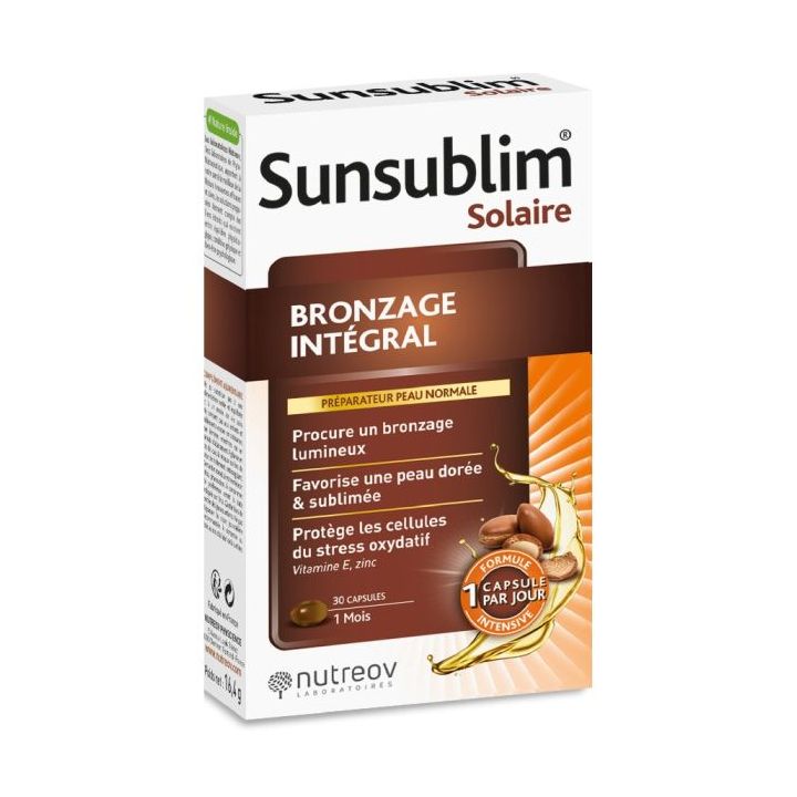 Sunsublim bronzage intégral Nutreov - boite de 30 capsules