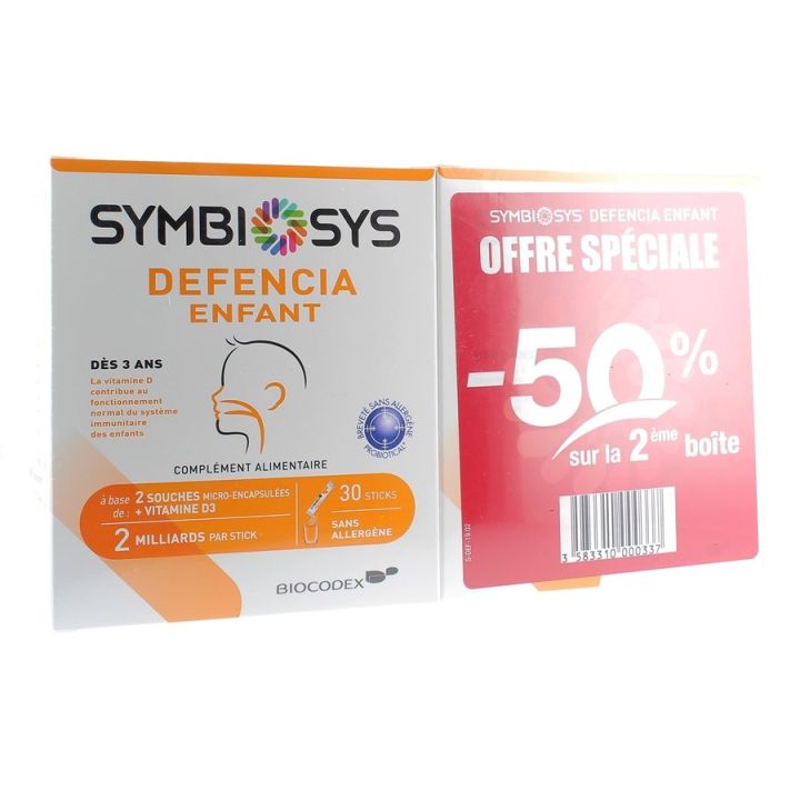 Symbiosys Defencia Enfant Biocodex - lot de 2 boîtes de 30 sticks