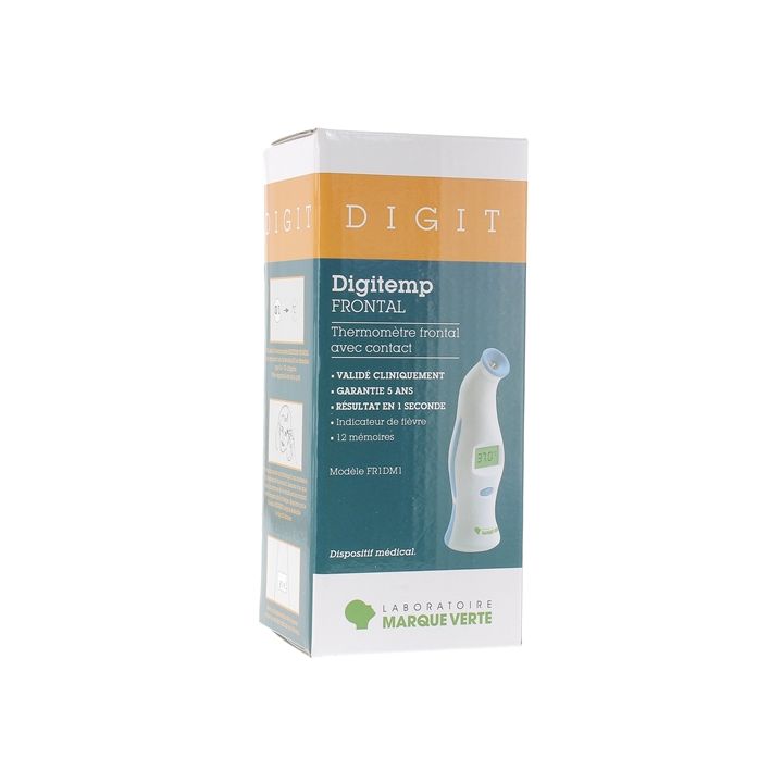 Thermomètre frontal avec contact Digitemp Marque Verte - 1 thermomètre