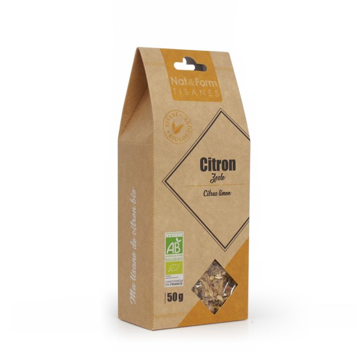 Tisane Zeste Citron Bio Nat & Form - sachet de 50 g