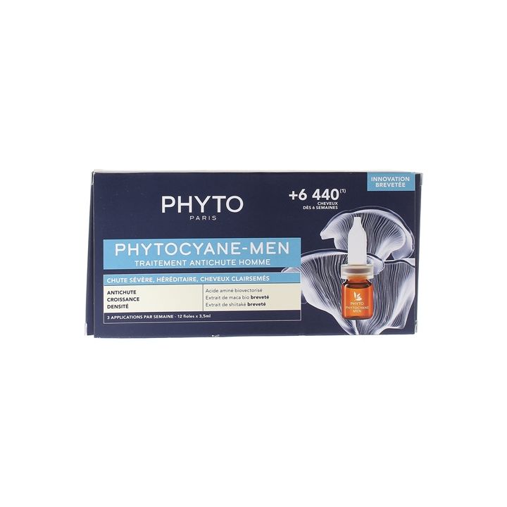 Traitement anti-chute homme phytocyane Phyto - boite 12 fioles x 3,50 ml