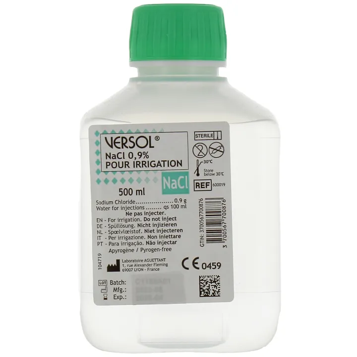 Versol NaCl 0,9% solution pour irrigation - flacon de 500ml