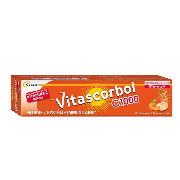 Vitascorbol C1000 vitamine C Cooper - boîte de 20 comprimés effervescents