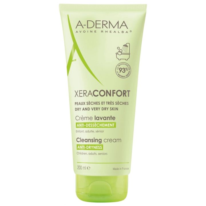 XeraConfort Crème Lavante Anti-Dessèchement A-Derma - tube de 200 ml