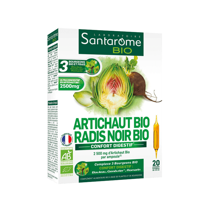 Artichaut Radis Noir Bio foie Santarome - boite de 20 ampoules