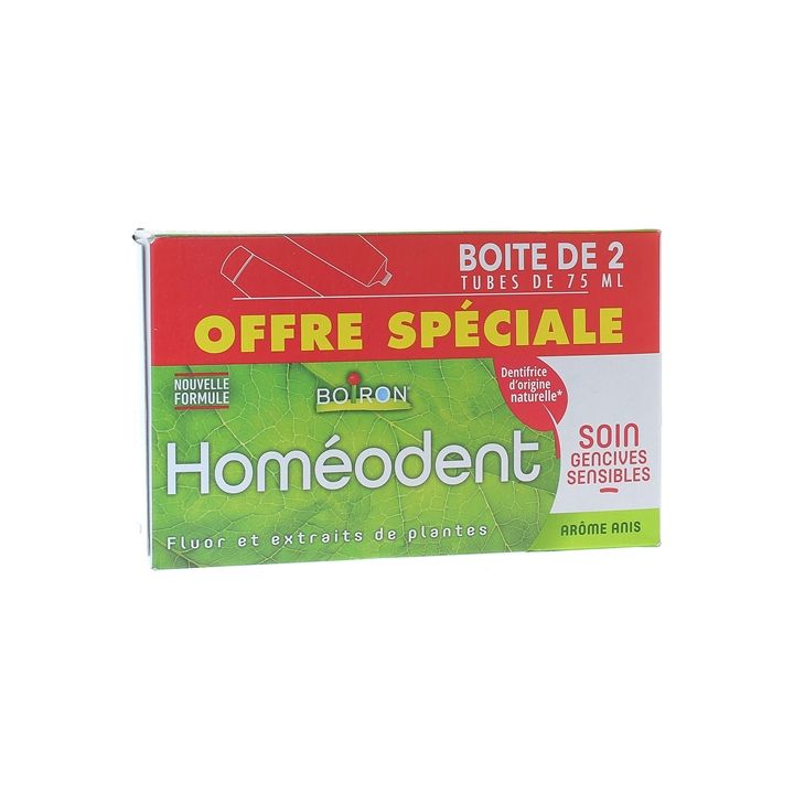Homéodent soin gencives sensibles goût anis Boiron - 2 tubes de 75 ml