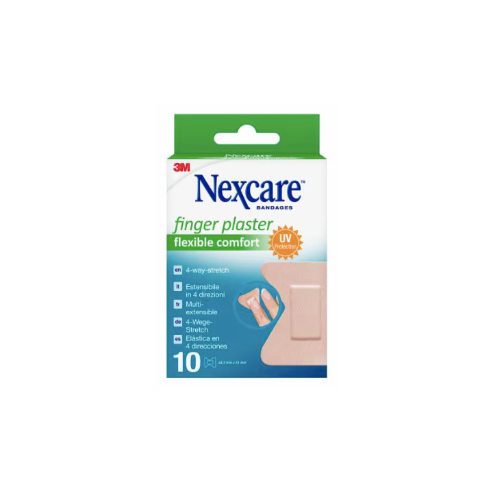 Finger plaster flexible comfort pansements Nexcare - boite de 10 pansements de 44,5mm x 51 mm
