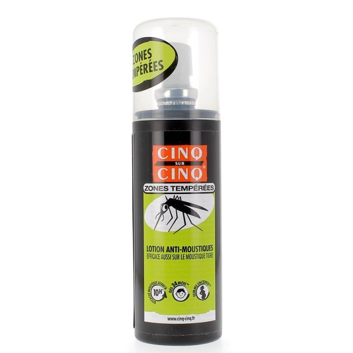 Lotion anti-moustiques zones tempérées Cinq sur cinq - Spray 100 ml