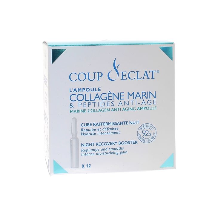 Collagène marin & Peptides anti-âge Coup d'éclat - boîte de 12 ampoules