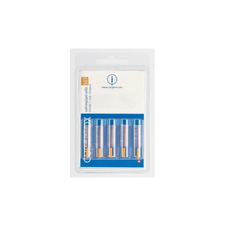 Brossettes interdentaires soft implant 7,5mm Curaprox - 5 brossettes 