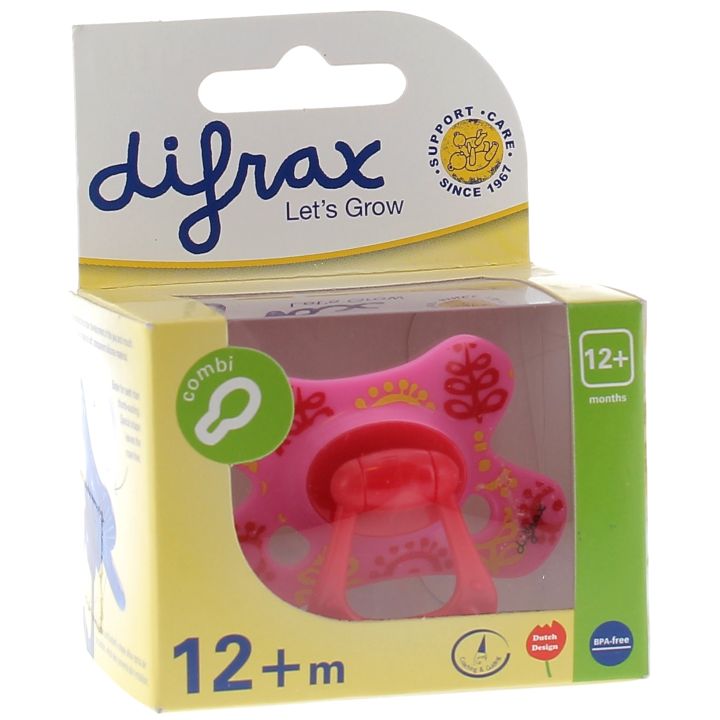 Sucette combi avec anneau 12+ mois Difrax - 1 sucette