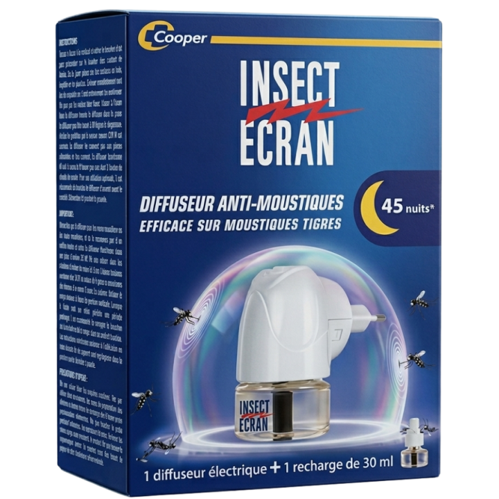 Diffuseur anti-moustiques Insect Ecran - un diffuseur + une recharge de 30ml