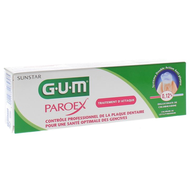Paroex dentifrice traitement d'attaque plaque dentaire Gum - tube de 75 ml