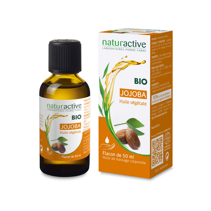 Huile végétale bio de jojoba Naturactive - flacon de 50 ml