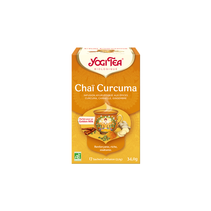 Infusion Chaï Curcuma bio Yogi Tea - boite de 17 sachets