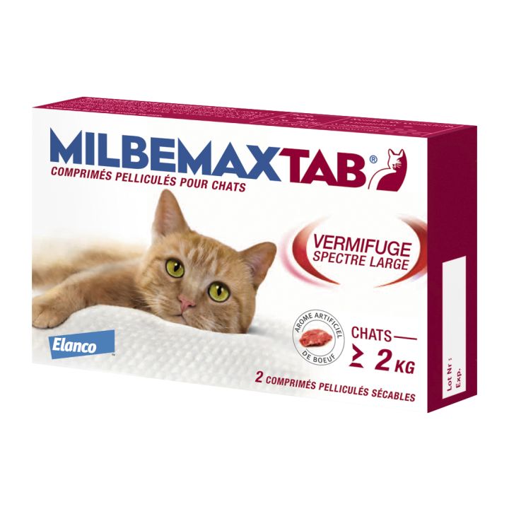 Milbemaxtab comprimé pour chats - boite de 2 comprimés