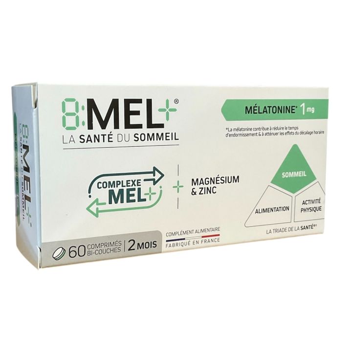 8:Mel+ la santé du sommeil mélatonine 1mg Menarini - boite de 60 comprimés 