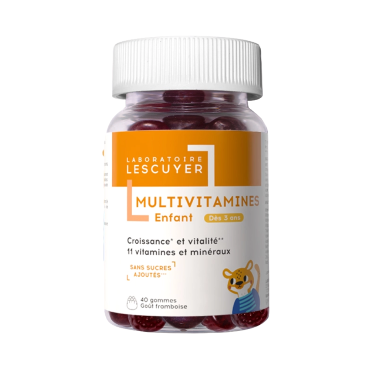 Multivitamines enfant goût framboise Lescuyer - pot de 40 gommes