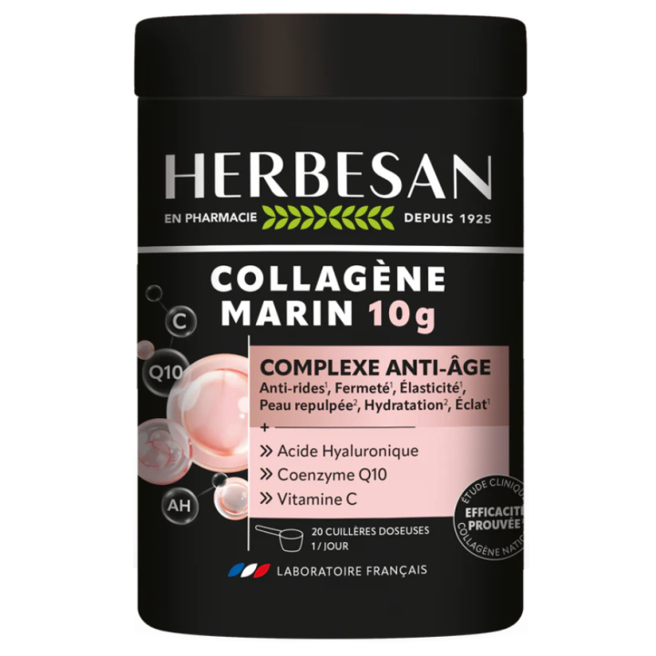 Collagène marin 10g complexe anti-âge Herbesan - pot de 210g