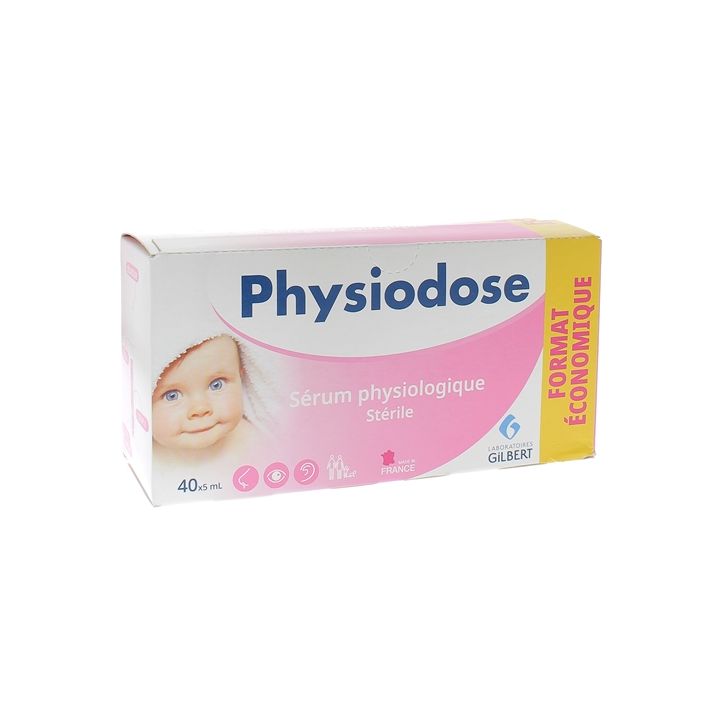 Physiodose sérum physiologique stérile Gilbert - boite de 40 unidoses de 5 ml