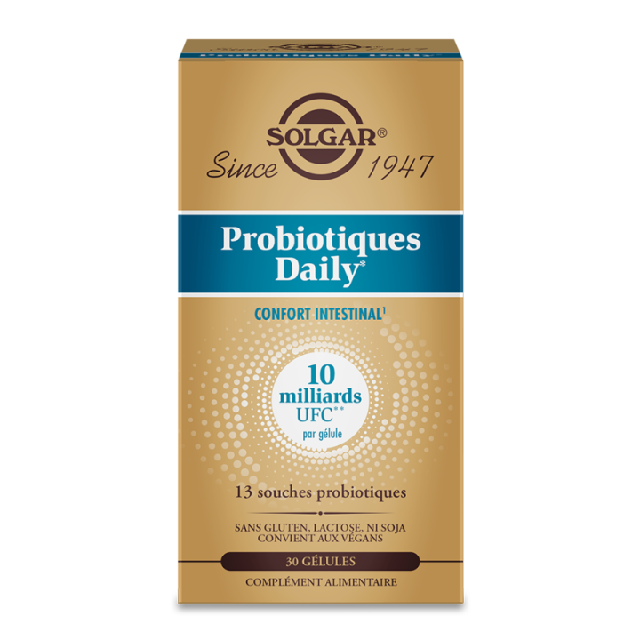Probiotiques Daily Solgar - boite de 30 gélules 