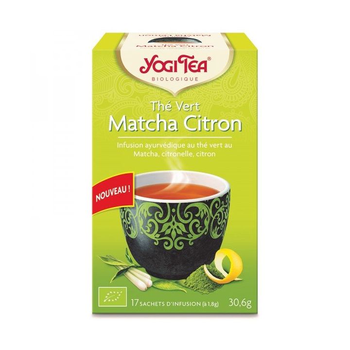Thé vert matcha citron bio Yogi Tea - boite de 17 sachets