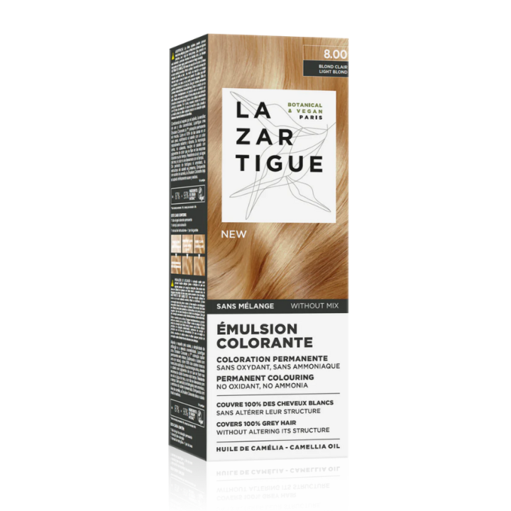 Émulsion colorante 8.00 blond clair Lazartigue - tube de 60ml