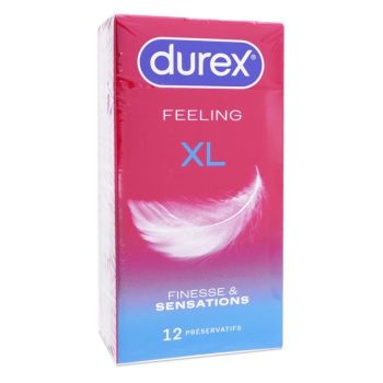 Préservatif feeling XL finesse et sensation Durex - boite de 12 préservatifs