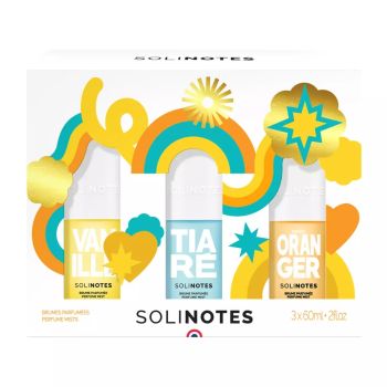 Coffret brumes parfumées Vanille, Tiaré, Fleur d'orangé Solinotes - 3 produits
