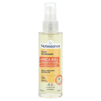 Huile de massage &agrave; l'Arnica bio Natessance - flacon-pompe de 100ml