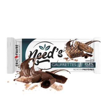Gaufrettes Need's 35,8% de protéines saveur chocolat Eric Favre - sachet de 41,9 g (2 gaufrettes)