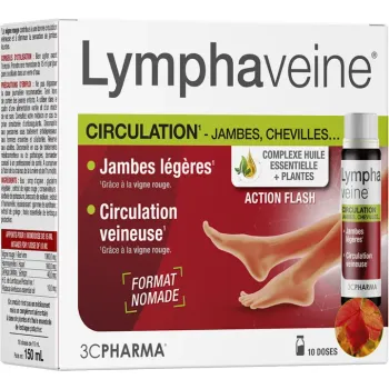 Lymphaveine circulation 3C Pharma - boite de 10 doses de 15ml