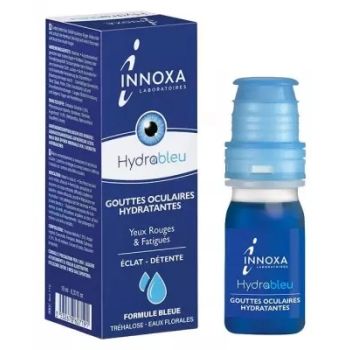 Hydrableu Gouttes oculaires hydratantes yeux rouges et fatigués formule bleue Innoxa