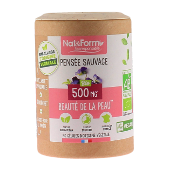 Pensée sauvage bio Beauté de la peau Nat&Form - pot de 90 gélules