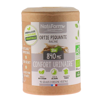 Racine d'ortie piquante bio Confort urinaire Nat&Form - pot de 90 gélules