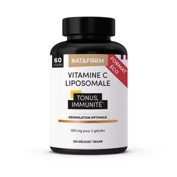 Vitamine C Liposomale tonus et immunit&eacute; Nat&Form - pot de 120 g&eacute;lules