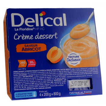 Delical Crème dessert HP/HC La Floridine saveur abricot - 4 pots de 200g